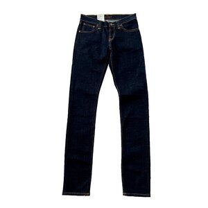 Nudie Tight Long John Denim Jeans in Organic Twill Rinsed (27)